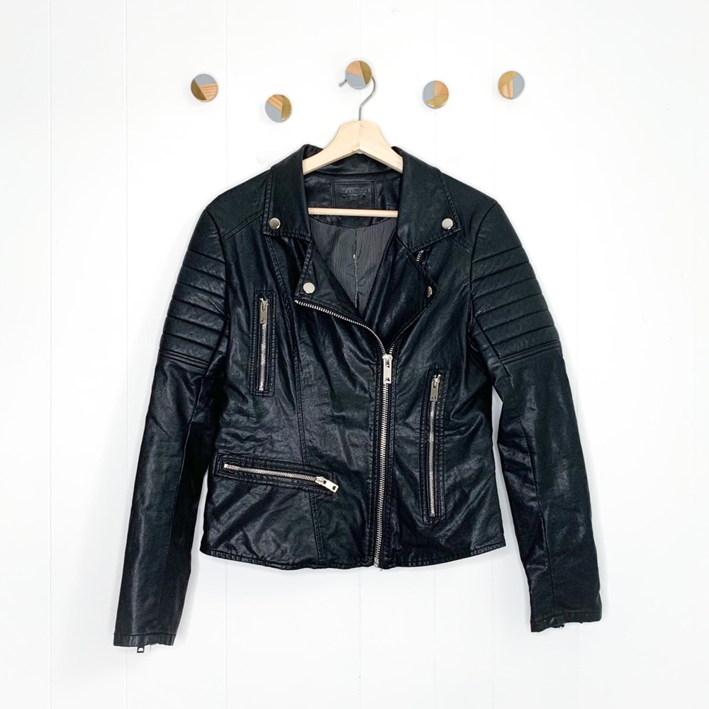 Blank NYC Faux Leather Vegan Moto Jacket Black